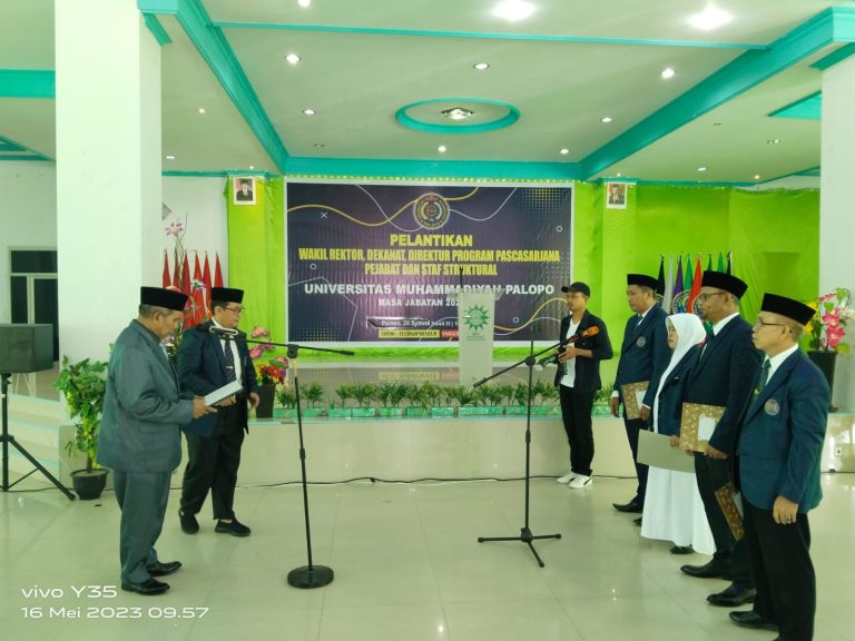 Wakil Rektor UMPalopo Resmi Dilantik oleh Pimpinan Wilayah Muhammadiyah Sul-Sel