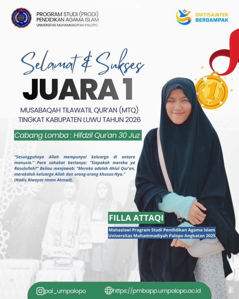 Mahasiswi UMPalopo Raih Juara I MTQ Tingkat Kabupaten Luwu 2026
